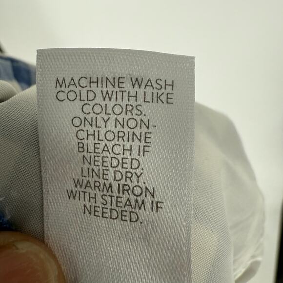 J.Jill Linen Stretch Cropped Capri Pants Sz PS Blue White Gingham Check Coastal - Picture 11 of 11